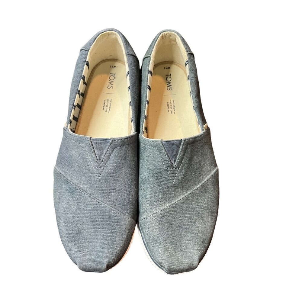 Toms Women's Alpargata Boardwalk faded Grey Canvas Slip-On Shoes Size 11 - Picture 4 of 7